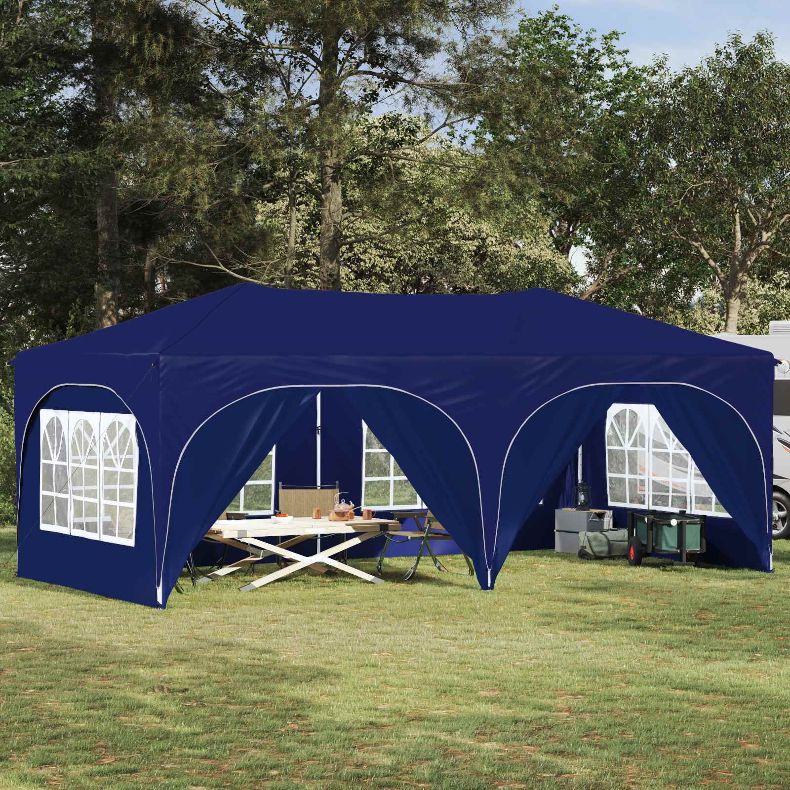 vidaXL Pop-up Feesttent Crème 575 x 288 x 245 cm Oxford Stof
