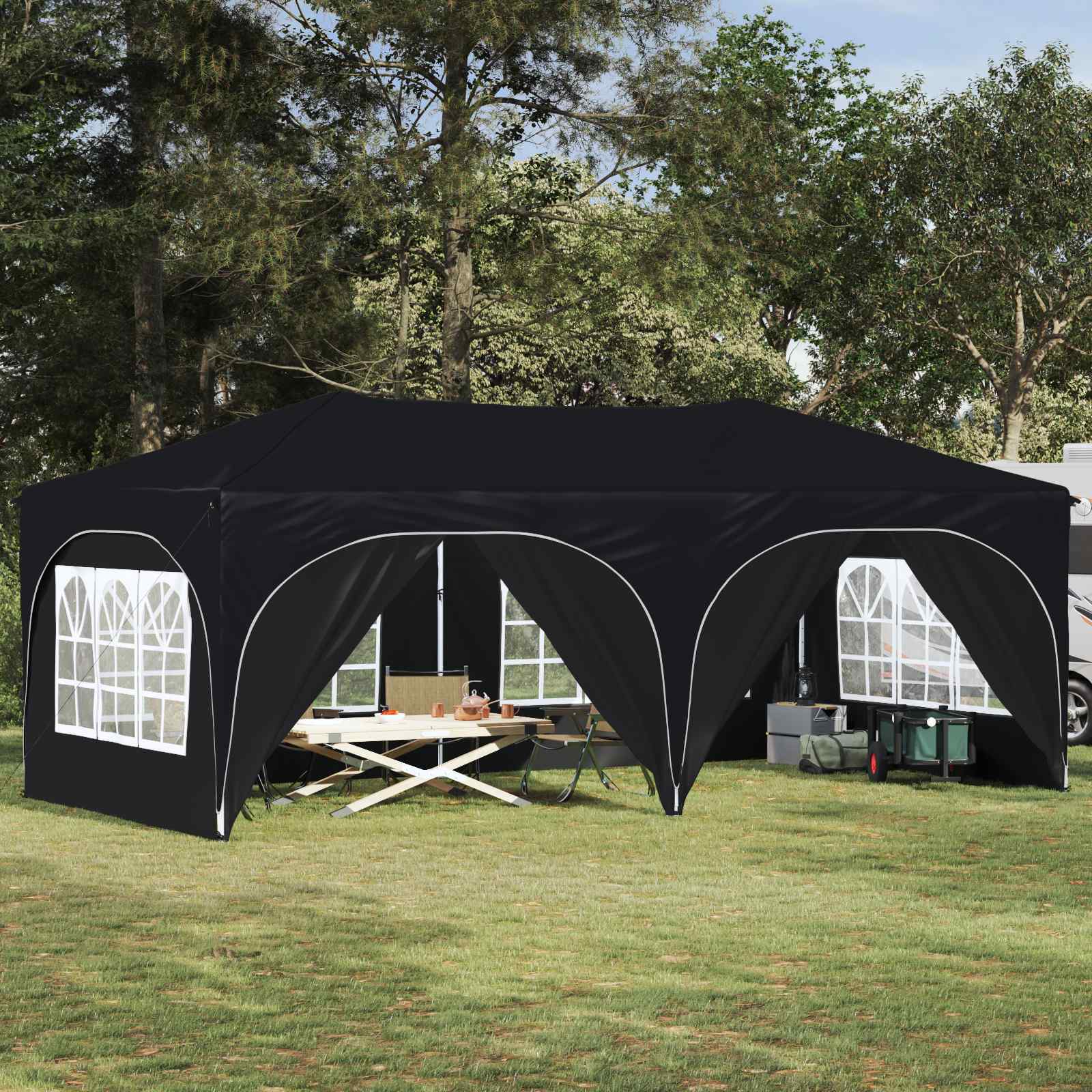vidaXL Pop-up Feesttent Crème 575 x 288 x 245 cm Oxford Stof