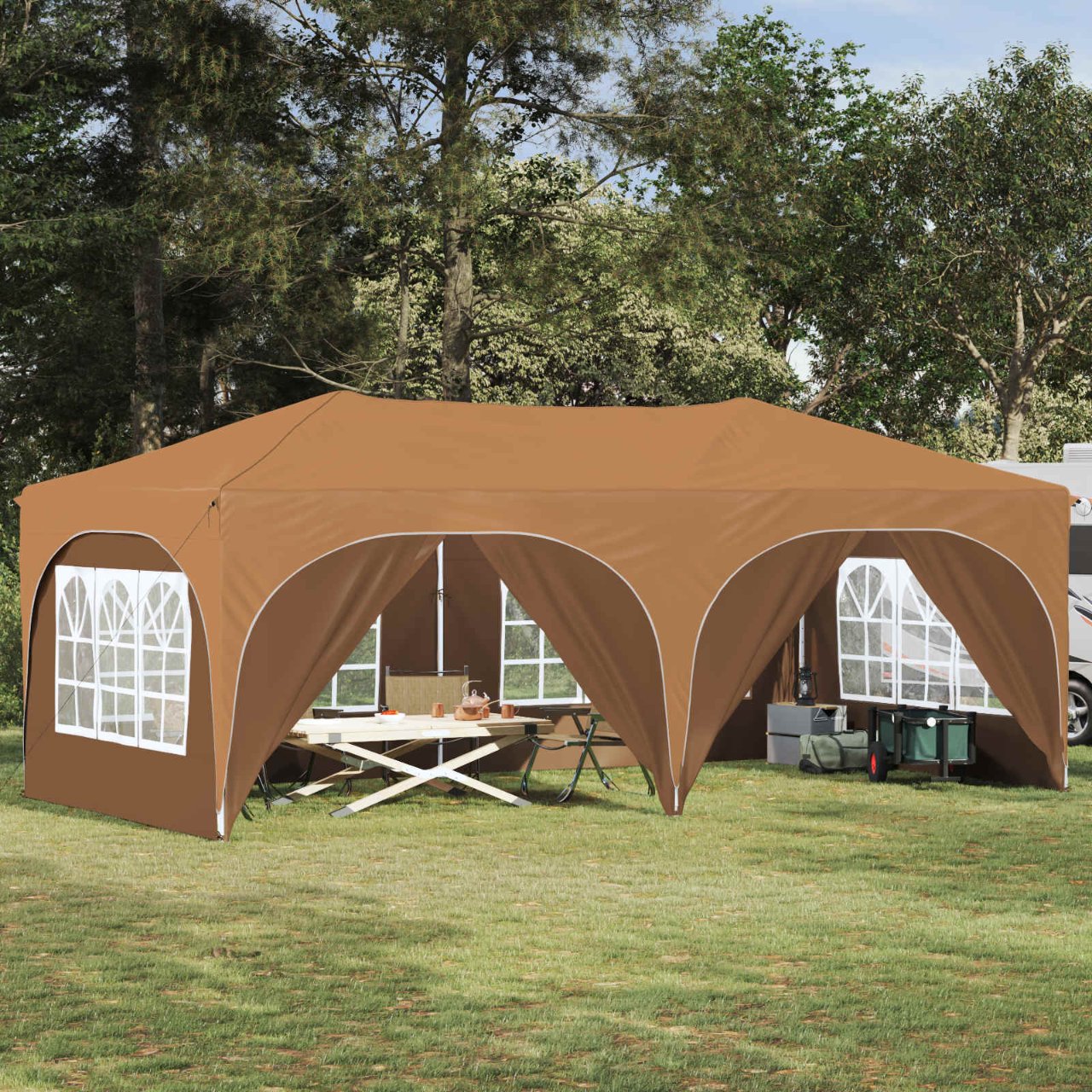 vidaXL Pop-up Feesttent Crème 575 x 288 x 245 cm Oxford Stof