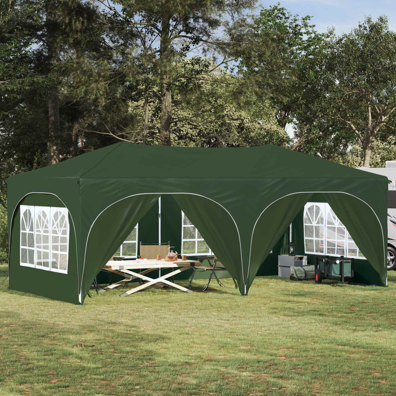 vidaXL Pop-up Feesttent Crème 575 x 288 x 245 cm Oxford Stof