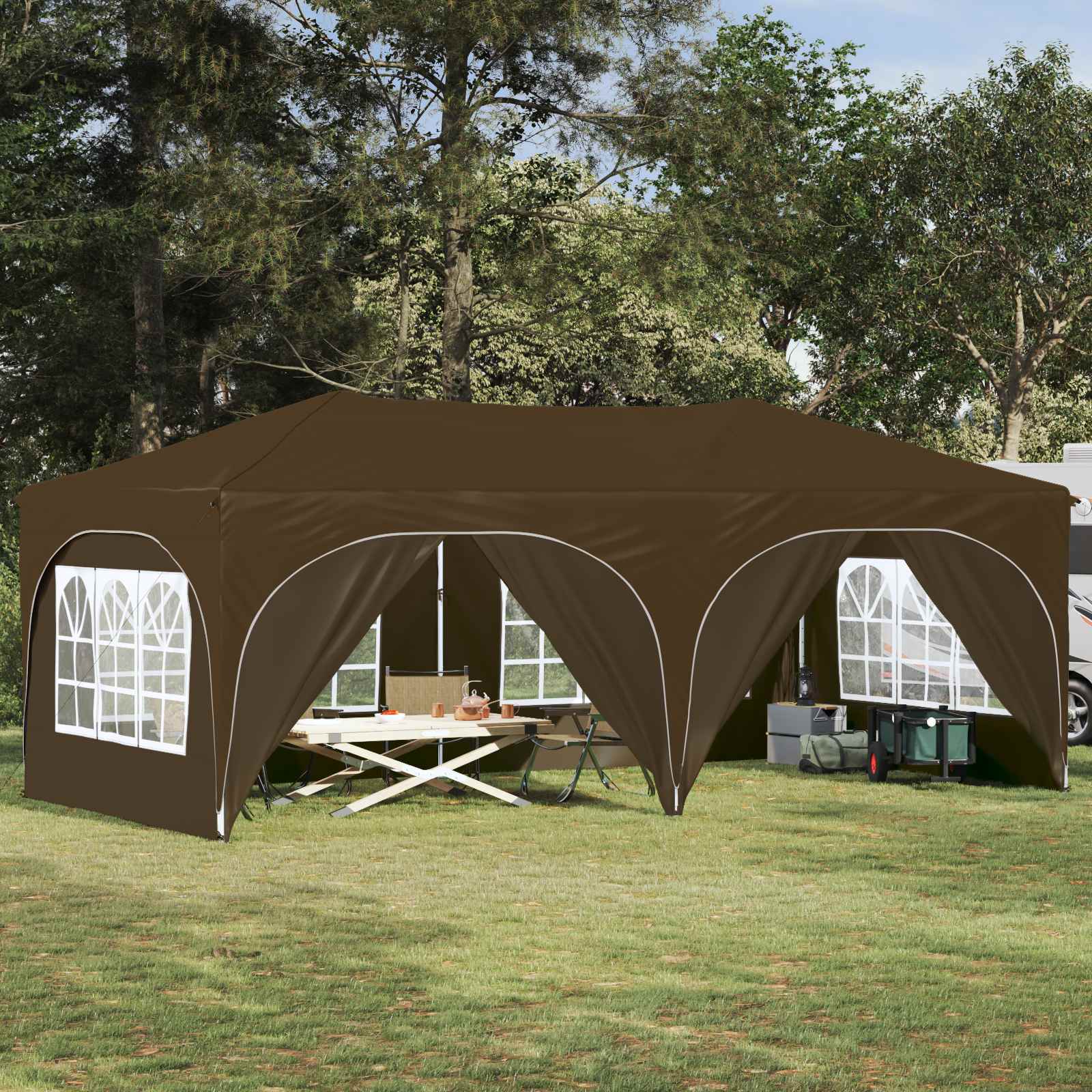 vidaXL Pop-up Feesttent Crème 575 x 288 x 245 cm Oxford Stof