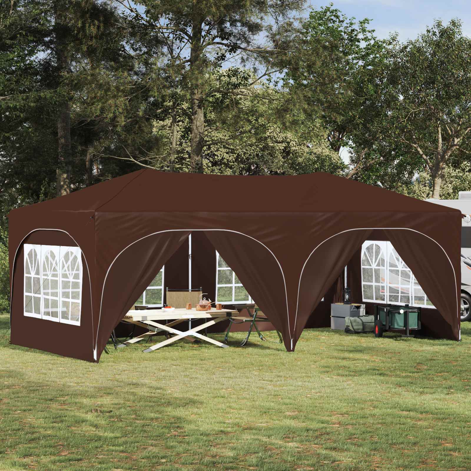 vidaXL Pop-up Feesttent Crème 575 x 288 x 245 cm Oxford Stof