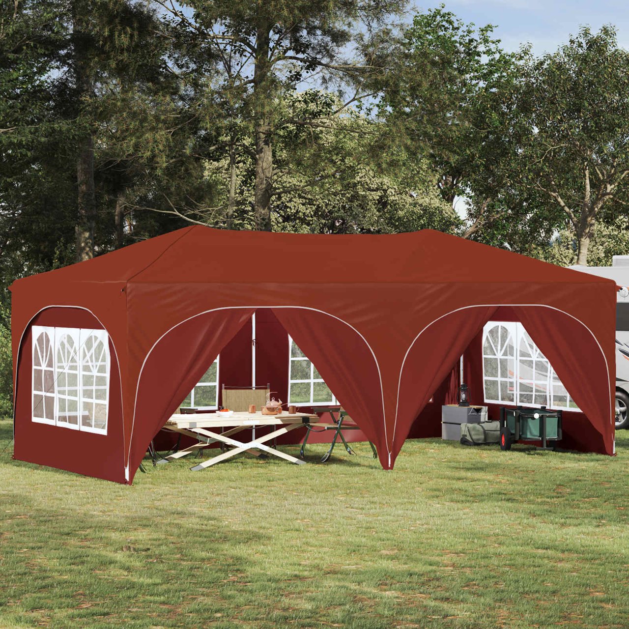 vidaXL Pop-up Feesttent Crème 575 x 288 x 245 cm Oxford Stof