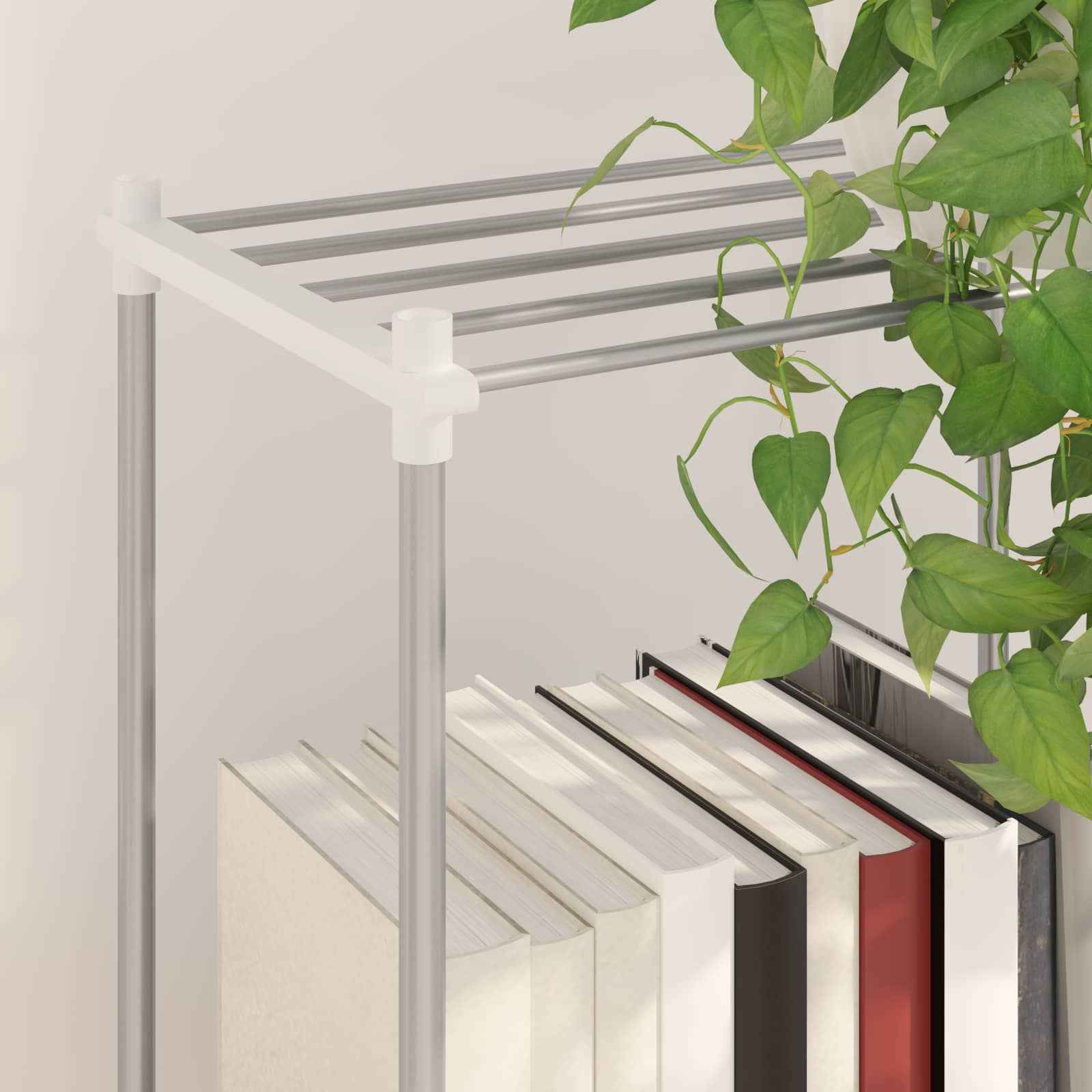vidaXL Opslageplank met plank met opslag wit 43 x 27 x 90 cm Aluminium