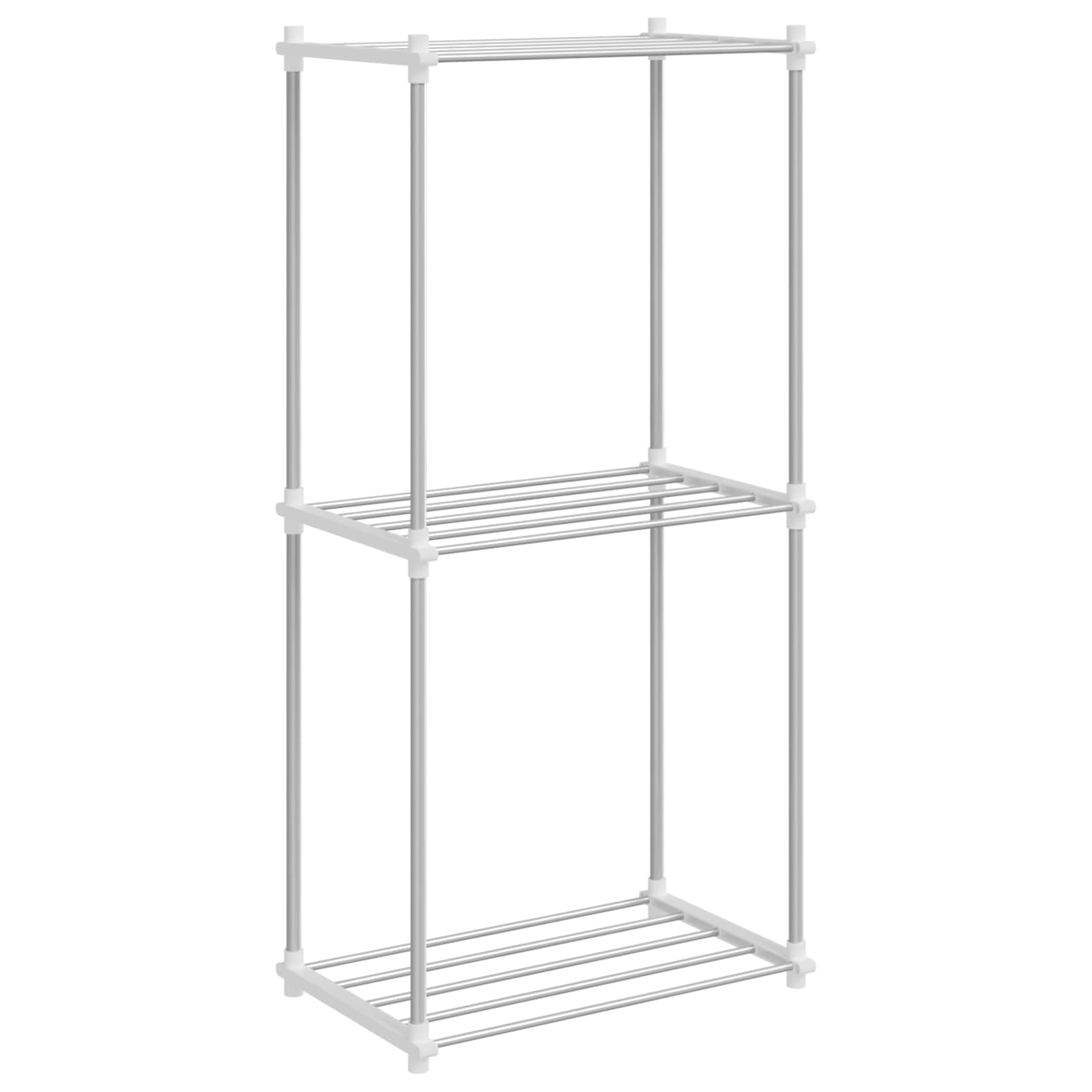vidaXL Opslageplank met plank met opslag wit 43 x 27 x 90 cm Aluminium