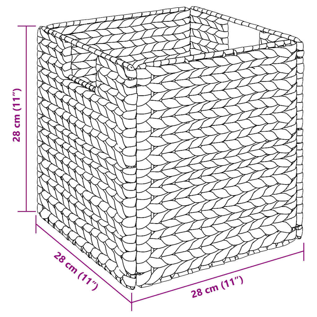 vidaXL Opslagmanden 2 pcs Naturel 35 x 25 x 17 cm Waterhyacint