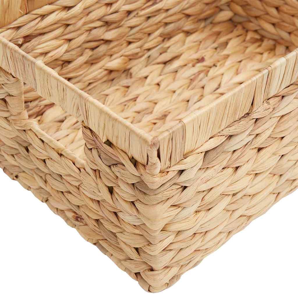 vidaXL Opslagmanden 3 pcs Naturel 40 x 30 x 18 cm Waterhyacint