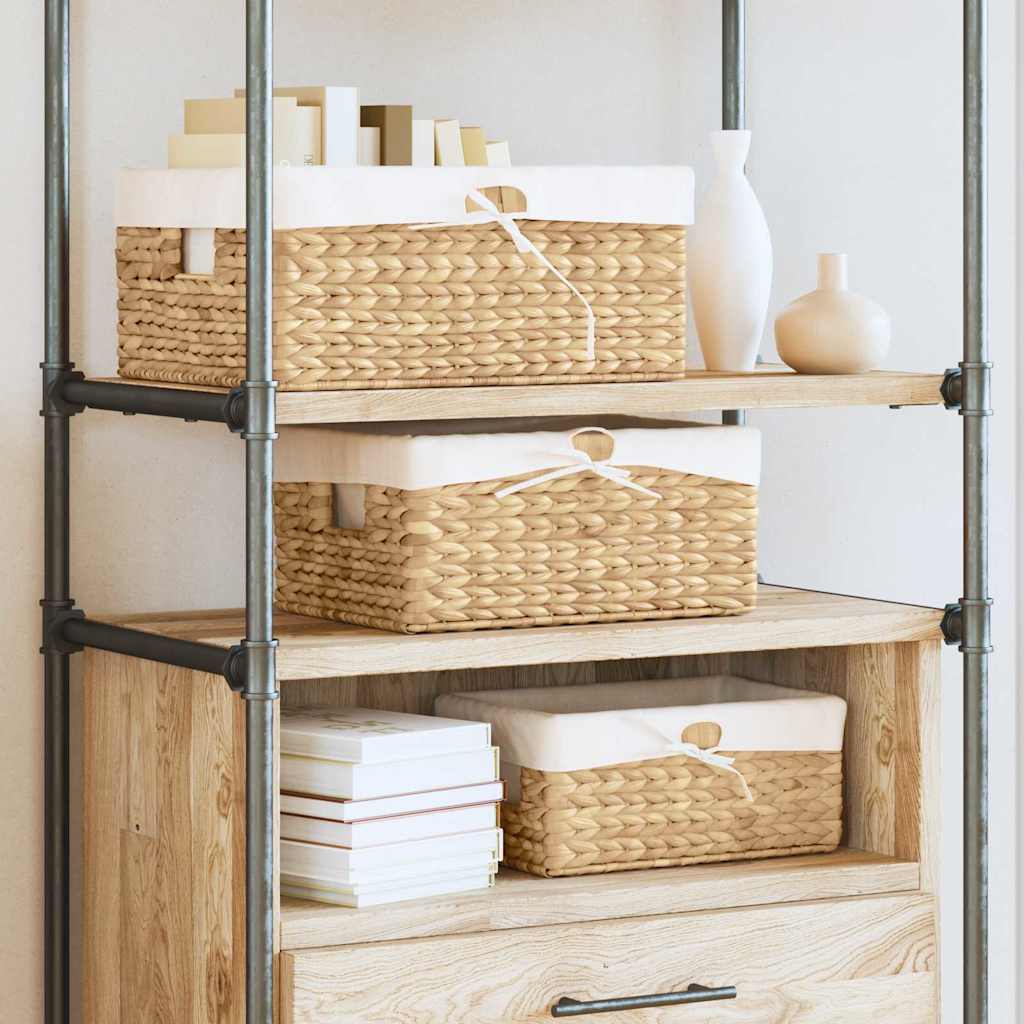 vidaXL Opslagmanden 3 pcs Naturel 40 x 30 x 18 cm Waterhyacint