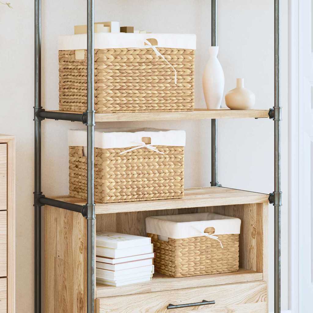 vidaXL Opslagmanden 3 pcs Naturel 40 x 30 x 18 cm Waterhyacint