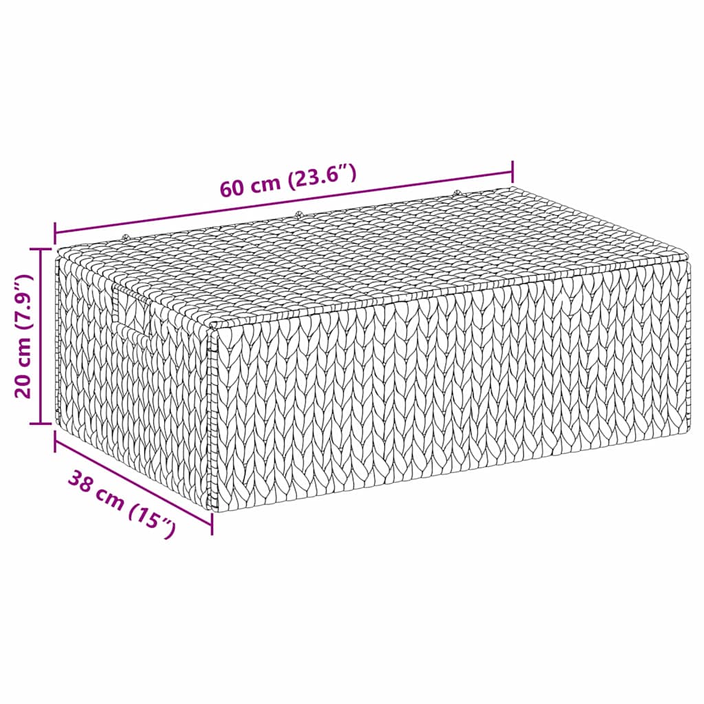 vidaXL Opbergbox Bruin 60 x 38 x 20 cm Waterhyacint