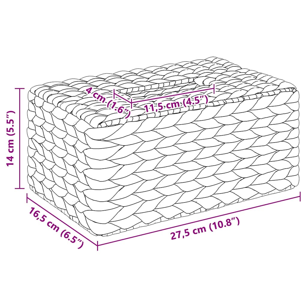 vidaXL Tissueboxhoezen 2 pcs Waterhyacint 27.5 x 16.5 x 14 cm Naturel