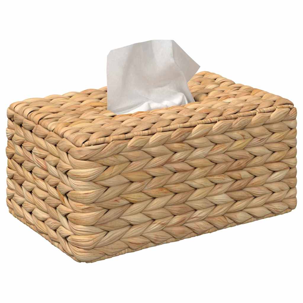 vidaXL Tissueboxhoezen 2 pcs Waterhyacint 27.5 x 16.5 x 14 cm Naturel