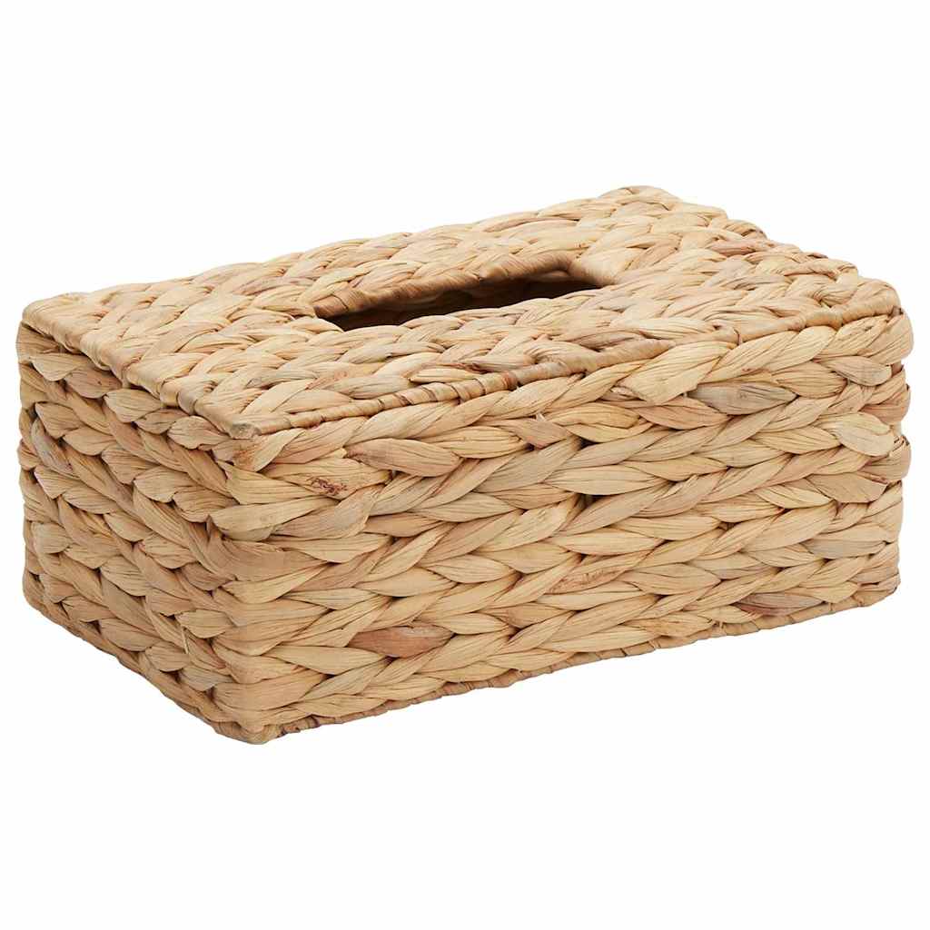 vidaXL Tissueboxhoezen 2 pcs Waterhyacint 27.5 x 16.5 x 14 cm Naturel