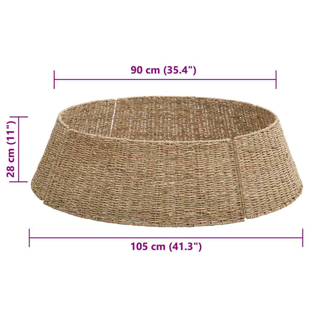 vidaXL Kerstboomkraag Bruin 60 x 60 x 22 cm Zeegras