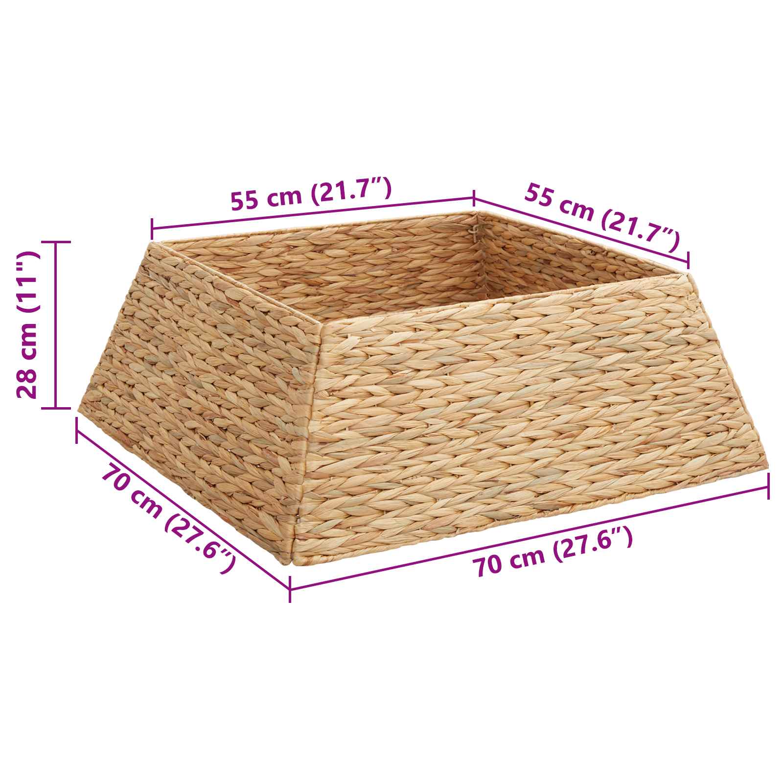vidaXL Kerstboomkraag Bruin 50 x 50 x 25 cm Waterhyacint