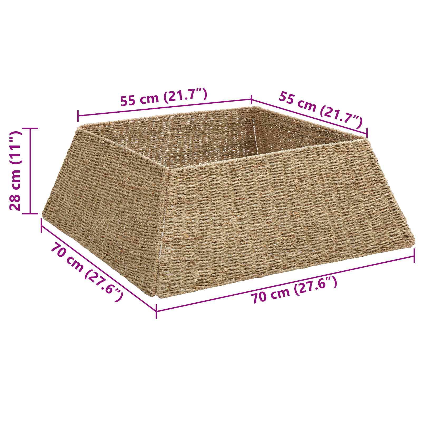 vidaXL Kerstboomkraag Bruin 50 x 50 x 25 cm Zeegras