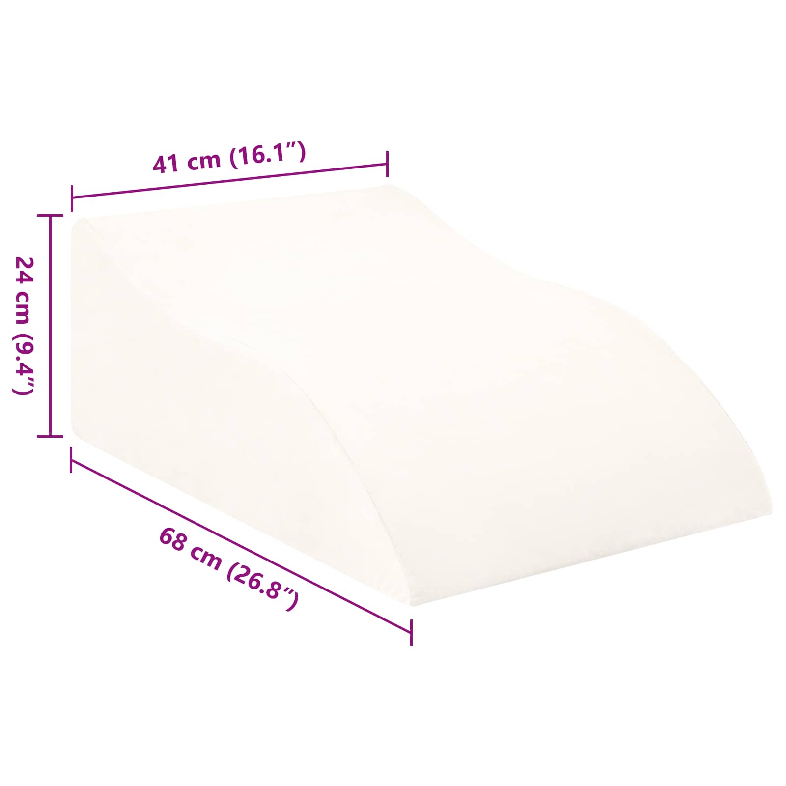 vidaXL Beenkussen Grijs 68 x 40 x 18 cm