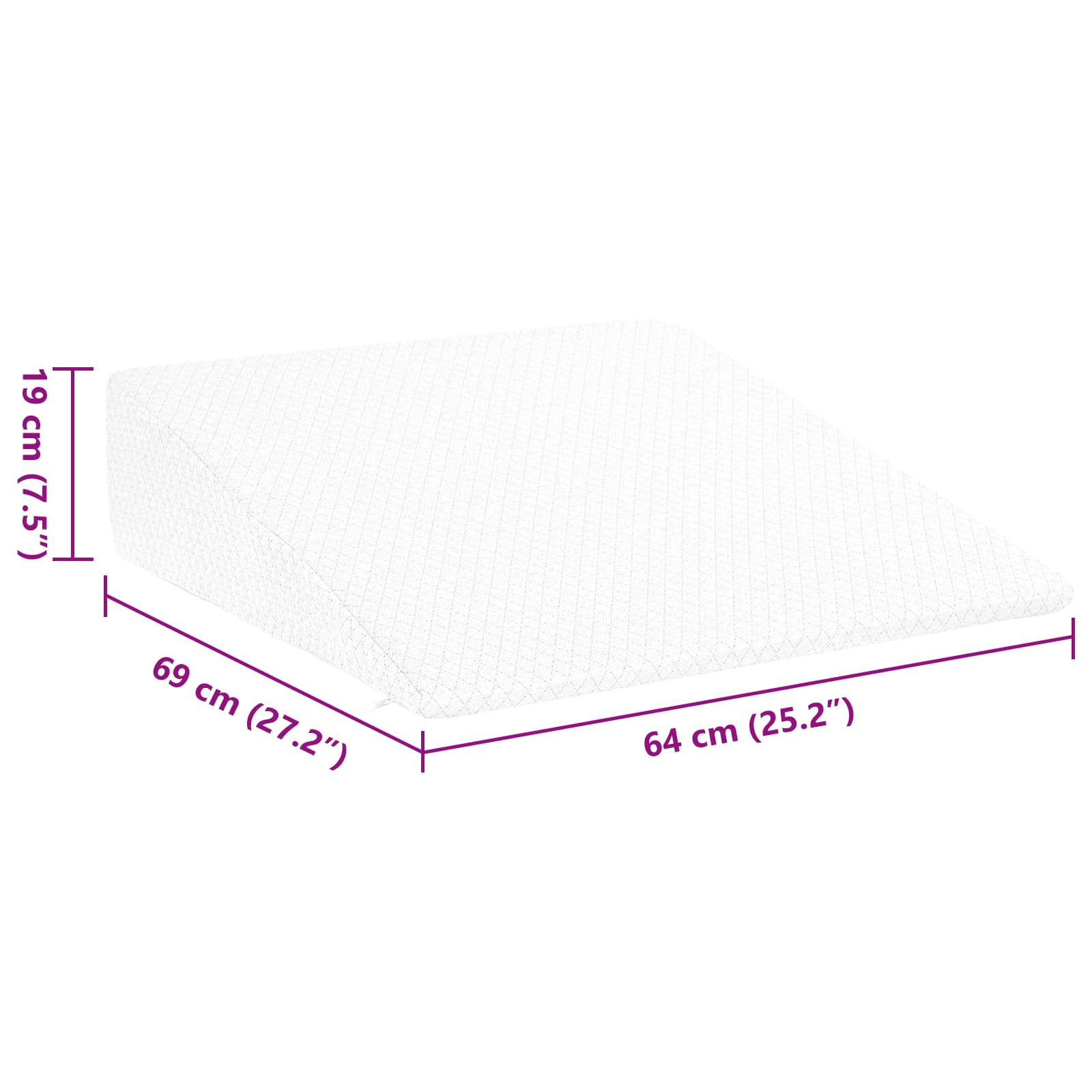 vidaXL Wedge Kussen Effen Wit
