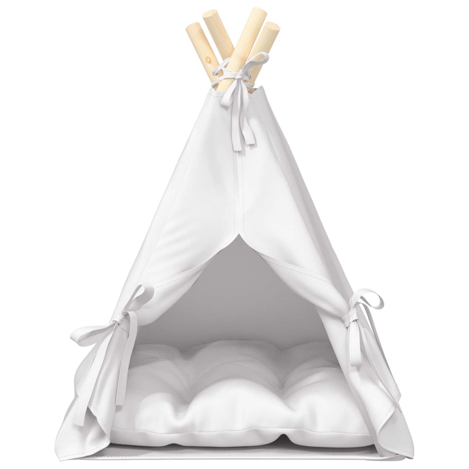 vidaXL Dieren teepee met kussen Wit 40 x 40 x 50 cm Polyester