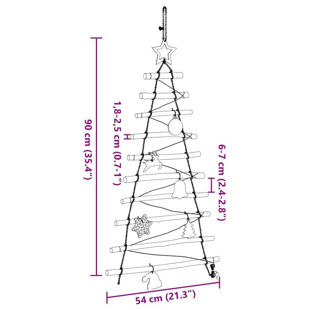 vidaXL Kerstboom met 30 LED Naturel 90 cm massief essenhout