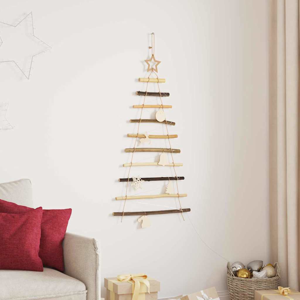 vidaXL Kerstboom met 30 LED Naturel 90 cm massief essenhout
