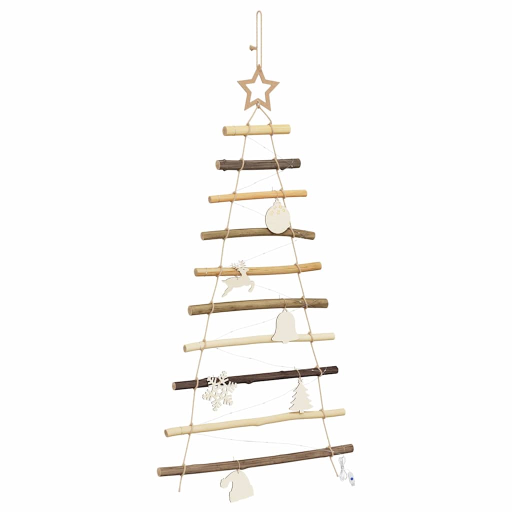 vidaXL Kerstboom met 30 LED Naturel 90 cm massief essenhout