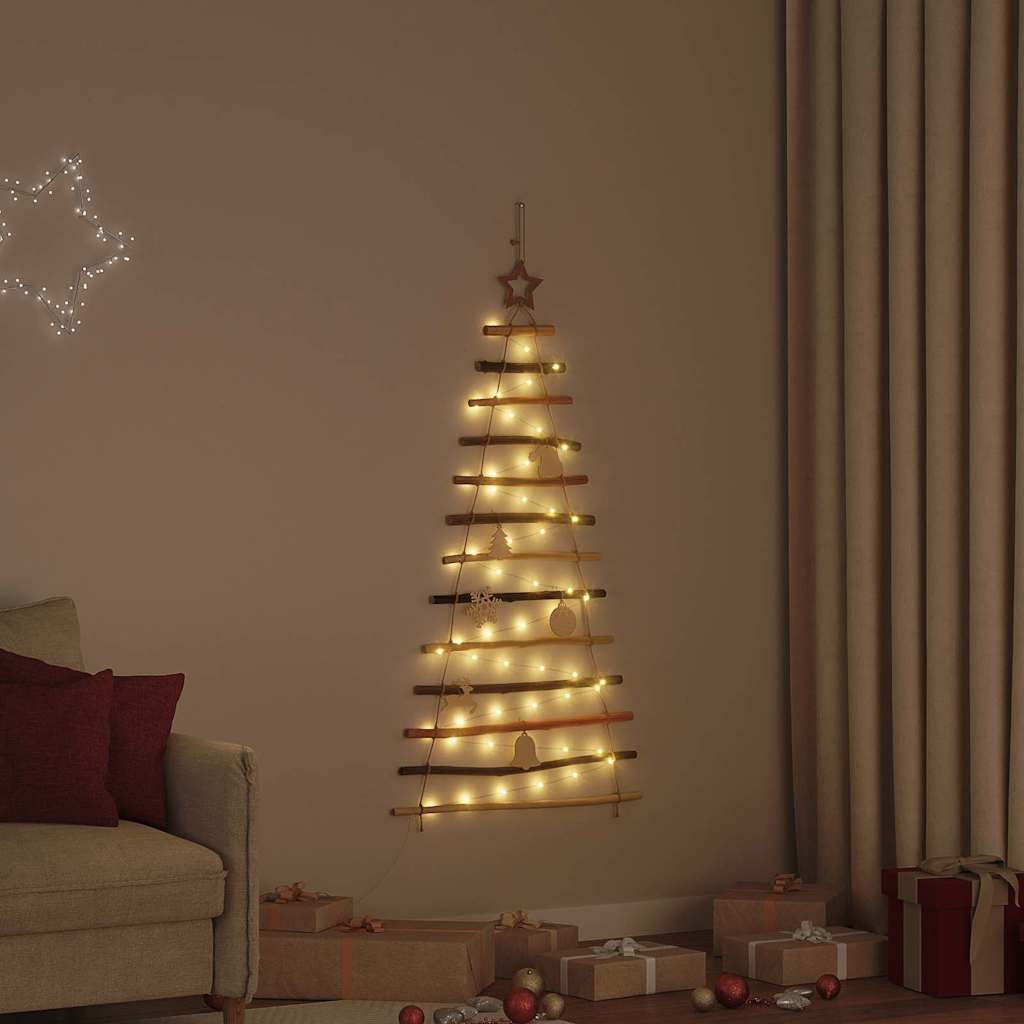 vidaXL Kerstboom met 30 LED Naturel 90 cm massief essenhout