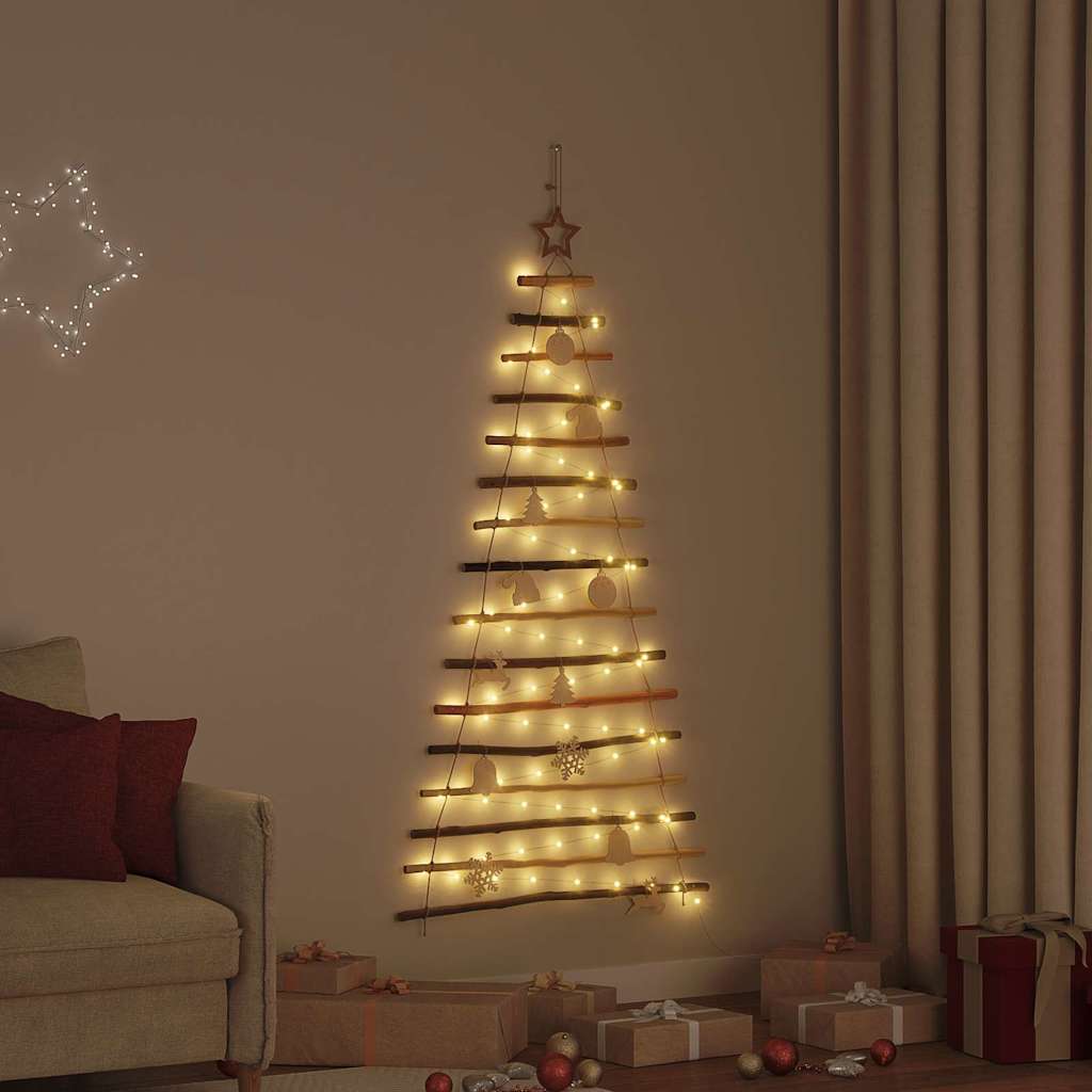 vidaXL Kerstboom met 30 LED Naturel 90 cm massief essenhout
