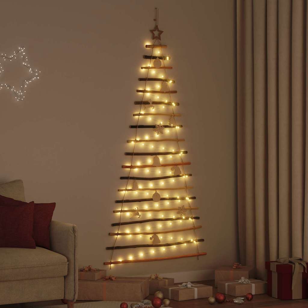 vidaXL Kerstboom met 30 LED Naturel 90 cm massief essenhout
