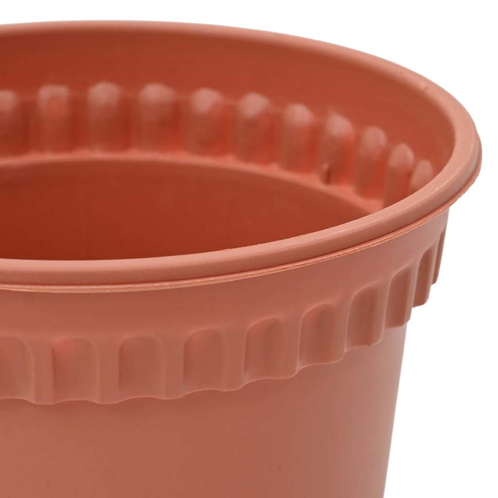 vidaXL Ronde Bloempot 6 pcs Baksteenrood Ø 12,5 x 10 cm Kunststof