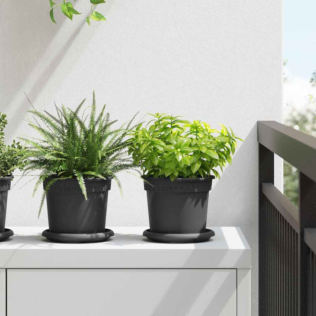 vidaXL Ronde Bloempot 6 pcs Baksteenrood Ø 12,5 x 10 cm Kunststof