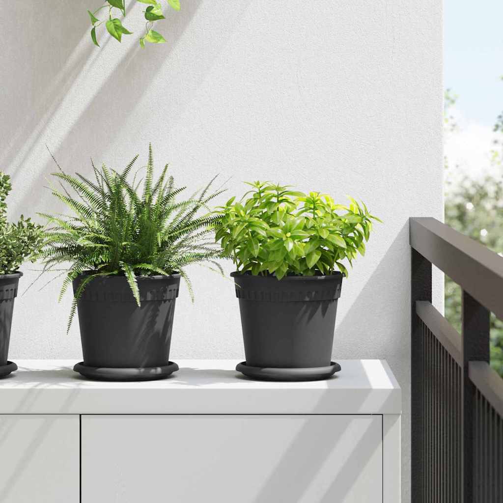 vidaXL Ronde Bloempot 6 pcs Baksteenrood Ø 12,5 x 10 cm Kunststof