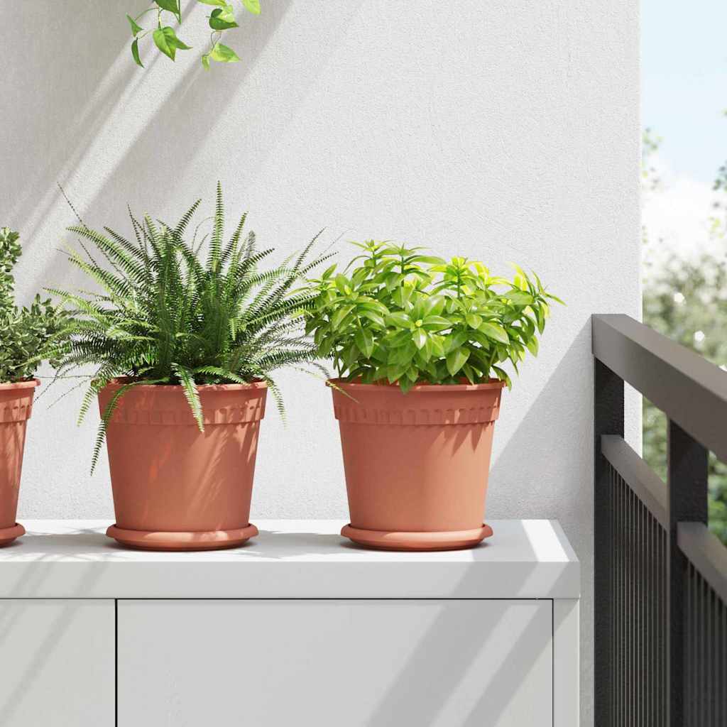 vidaXL Ronde Bloempot 6 pcs Baksteenrood Ø 12,5 x 10 cm Kunststof