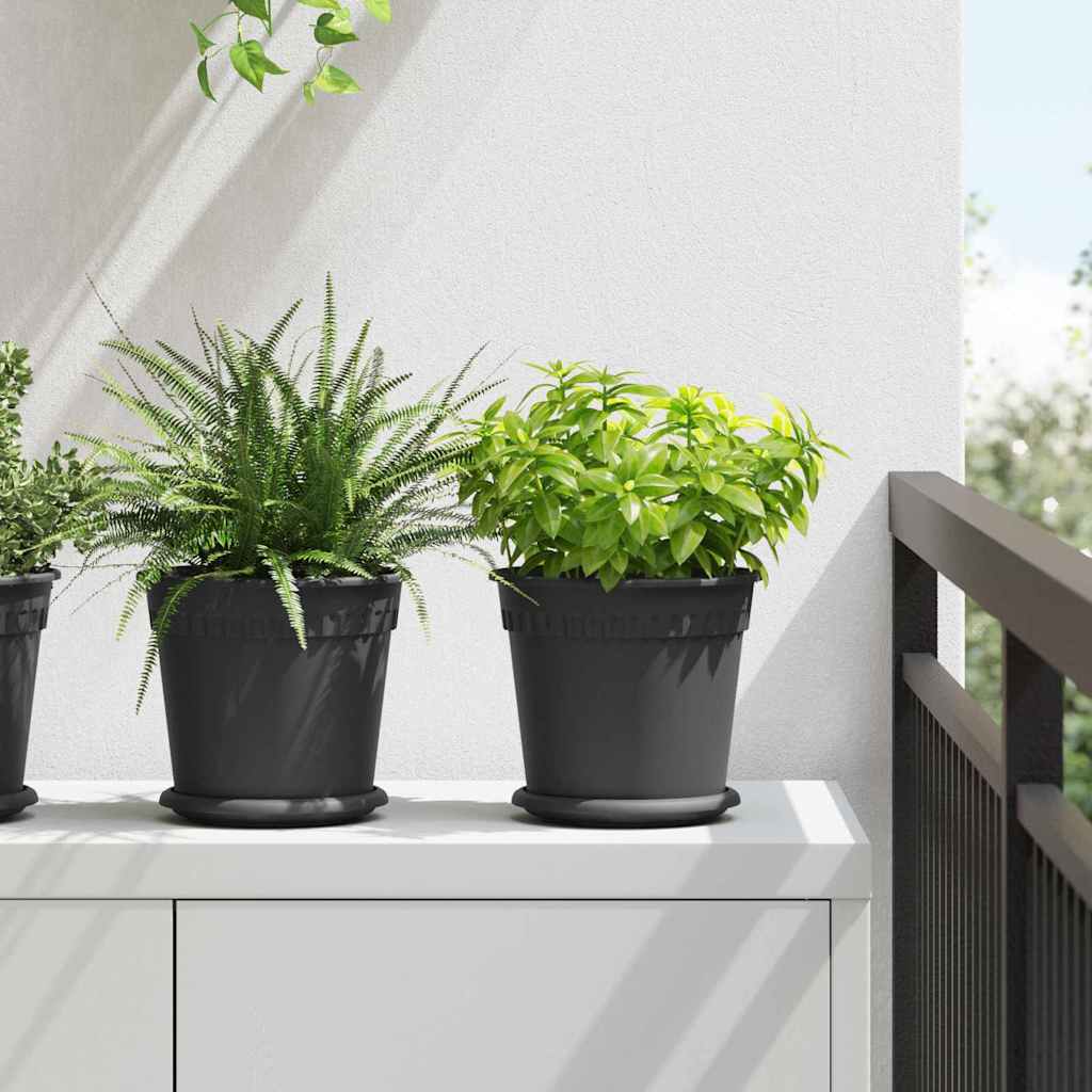 vidaXL Ronde Bloempot 6 pcs Baksteenrood Ø 12,5 x 10 cm Kunststof