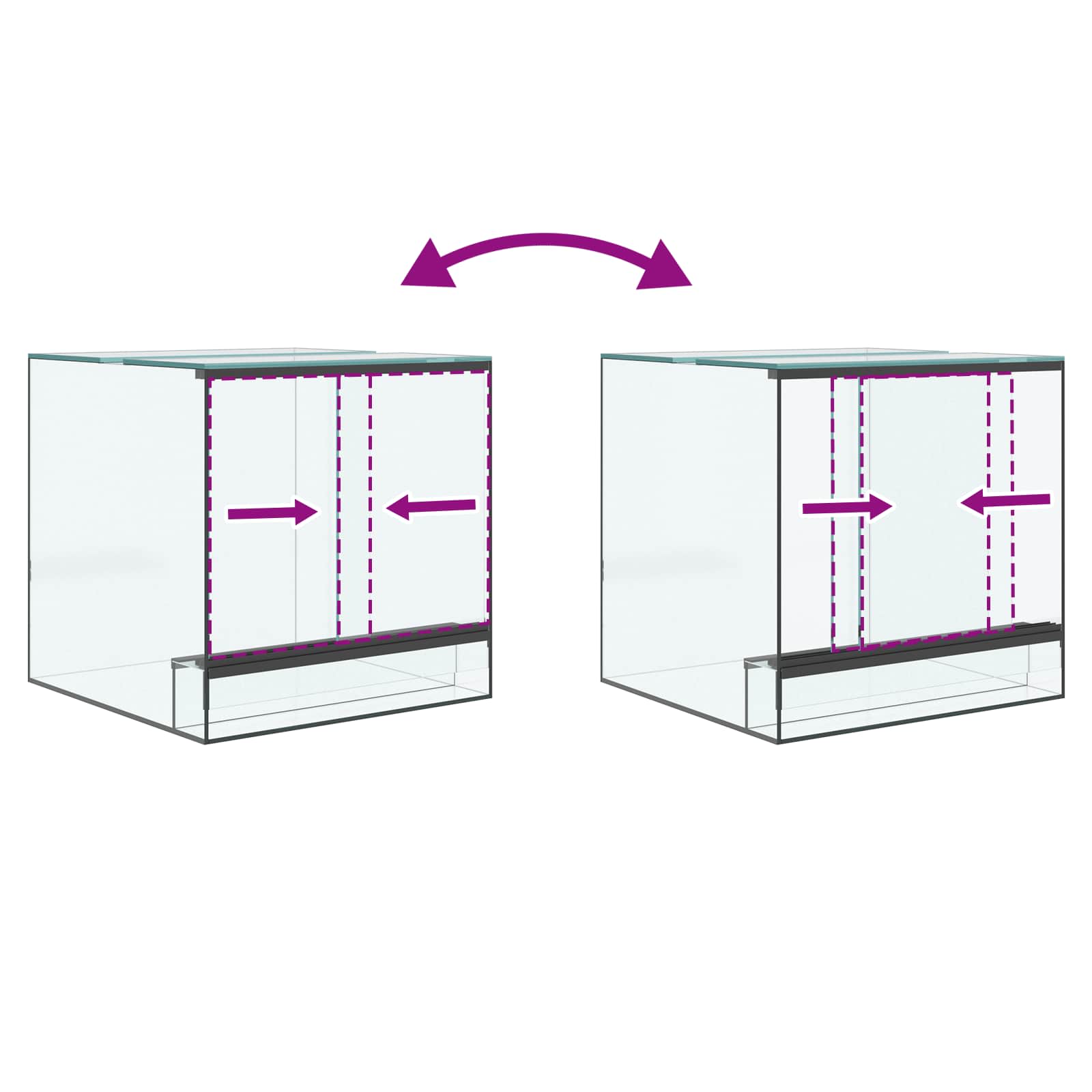vidaXL Reptielen en Amfibieën Habitaten Wit 30 x 30 x 30 cm Glas