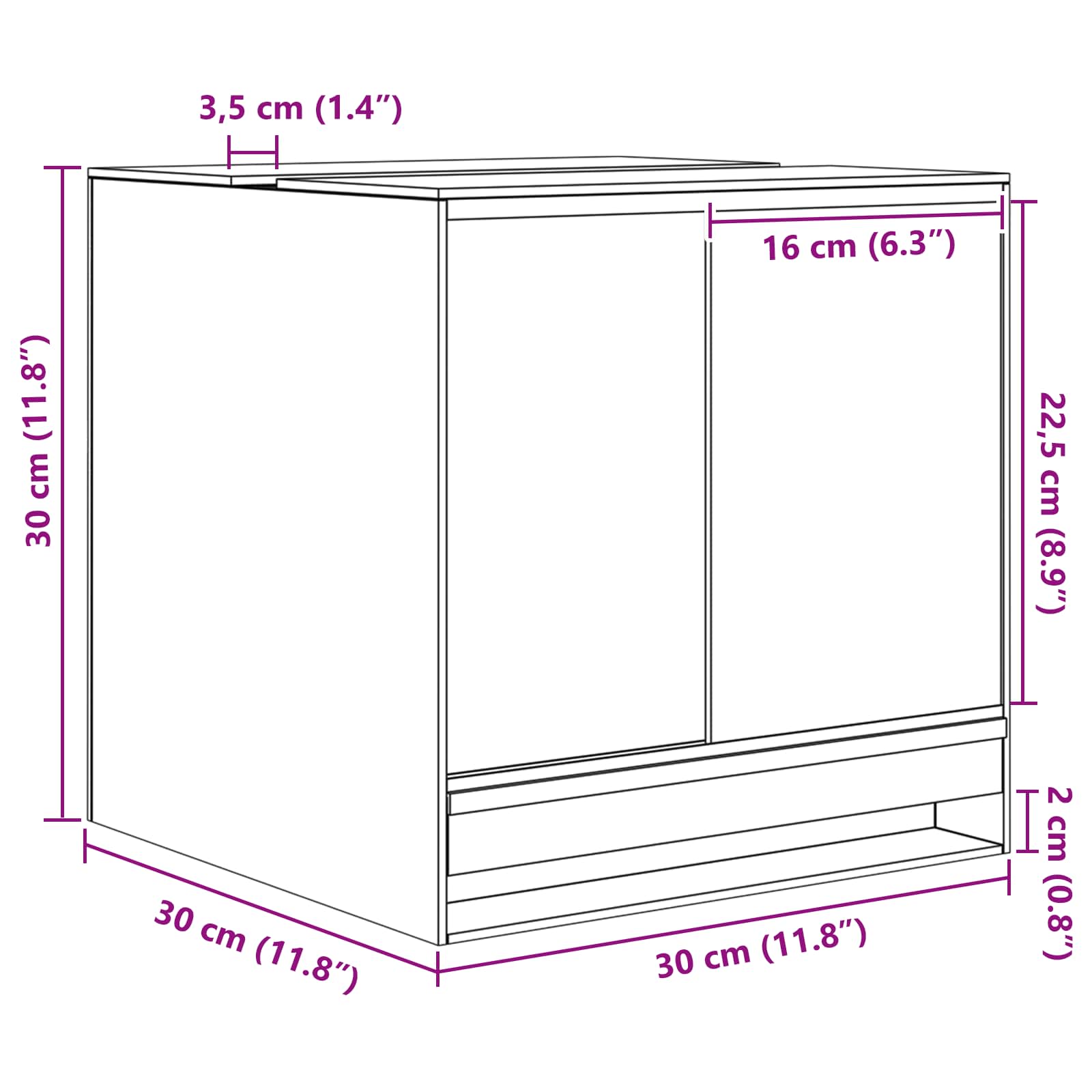 vidaXL Reptielen en Amfibieën Habitaten Wit 30 x 30 x 30 cm Glas