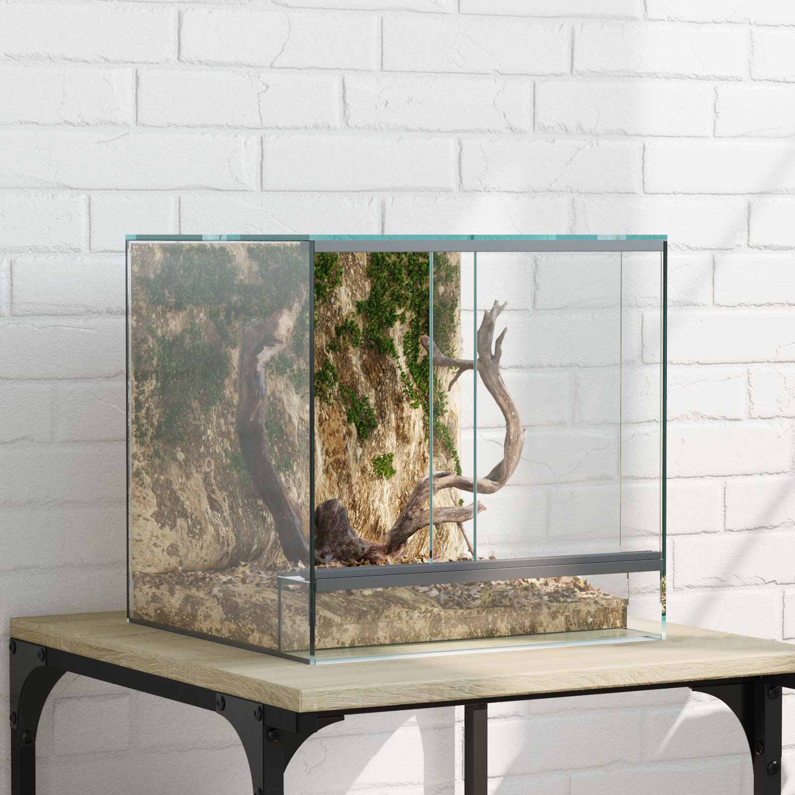 vidaXL Reptielen en Amfibieën Habitaten Wit 30 x 30 x 30 cm Glas