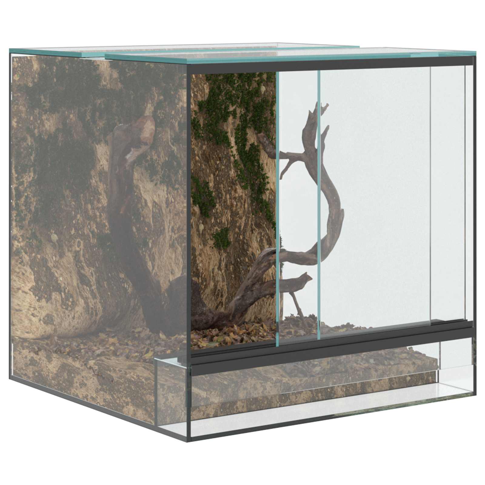 vidaXL Reptielen en Amfibieën Habitaten Wit 30 x 30 x 30 cm Glas