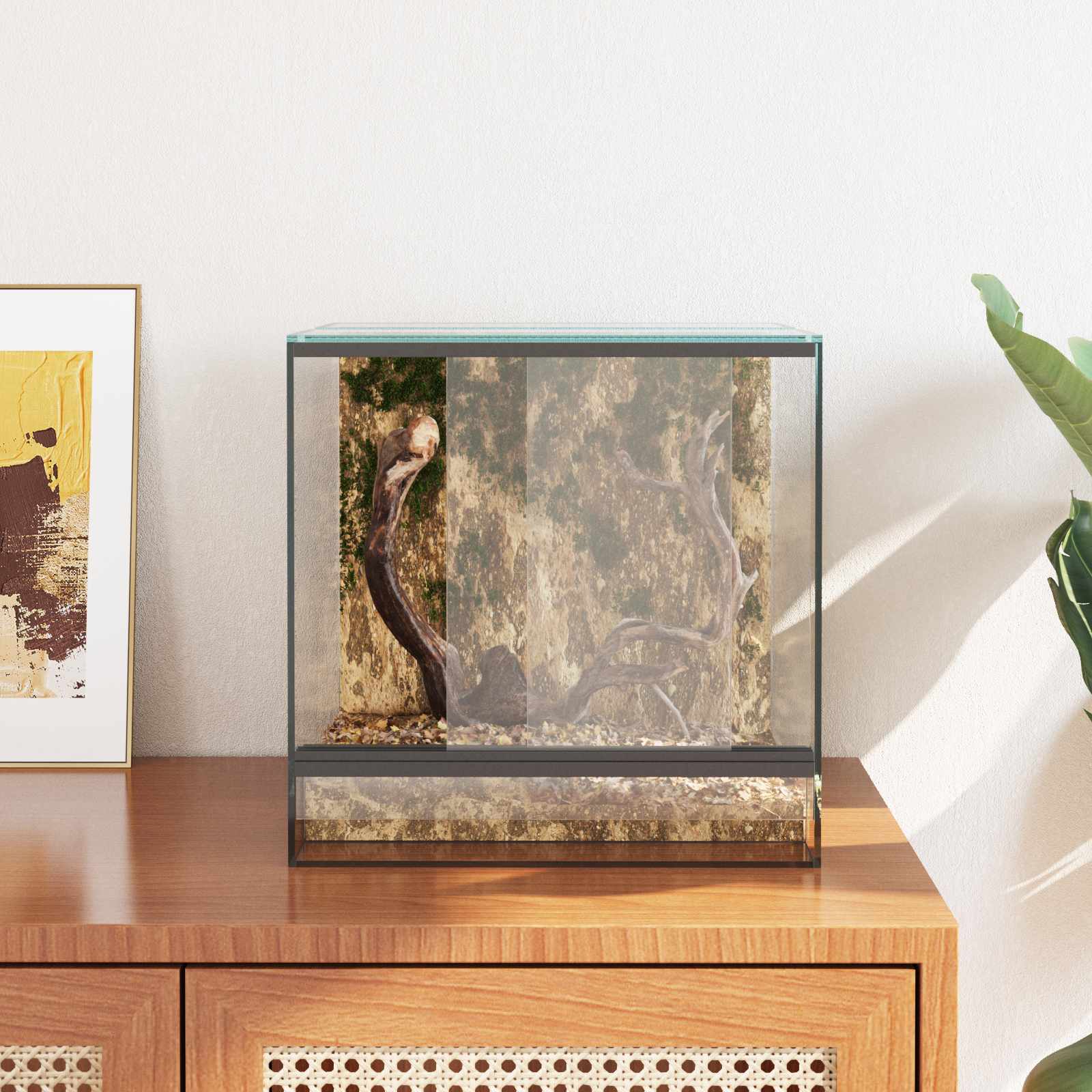 vidaXL Reptielen en Amfibieën Habitaten Wit 30 x 30 x 30 cm Glas