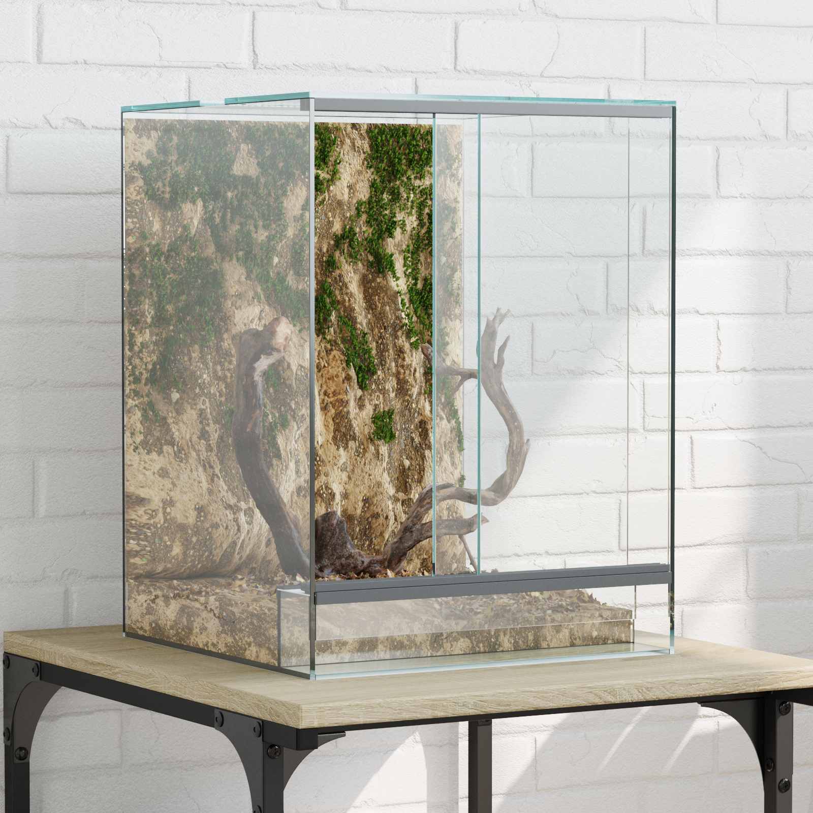 vidaXL Reptielen en Amfibieën Habitaten Wit 30 x 30 x 30 cm Glas