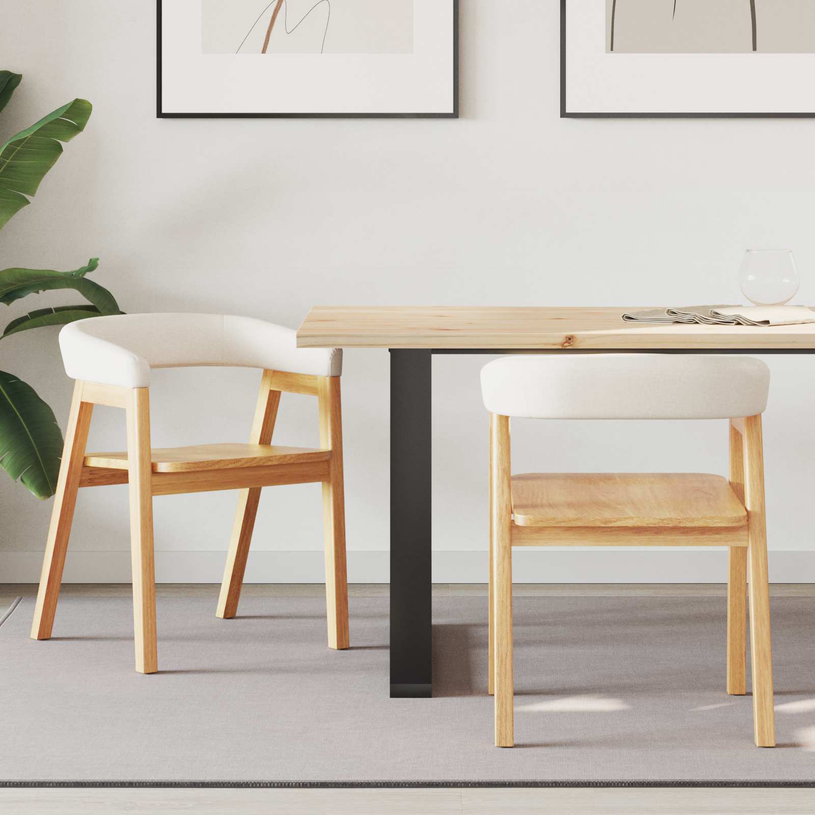 vidaXL Eettafelstoelen 2 pcs Licht Bruin 54 x 57 x 73 cm