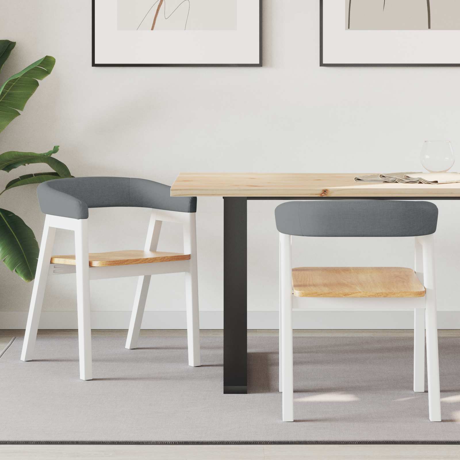 vidaXL Eettafelstoelen 2 pcs Licht Bruin 54 x 57 x 73 cm