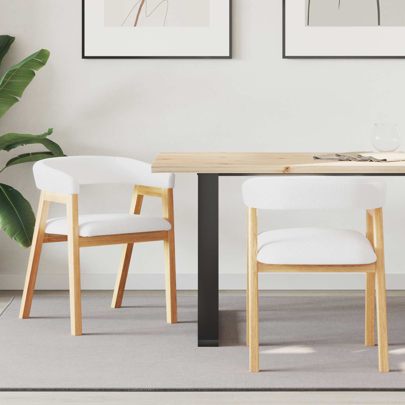 vidaXL Eettafelstoelen 2 pcs Licht Bruin 54 x 57 x 73 cm