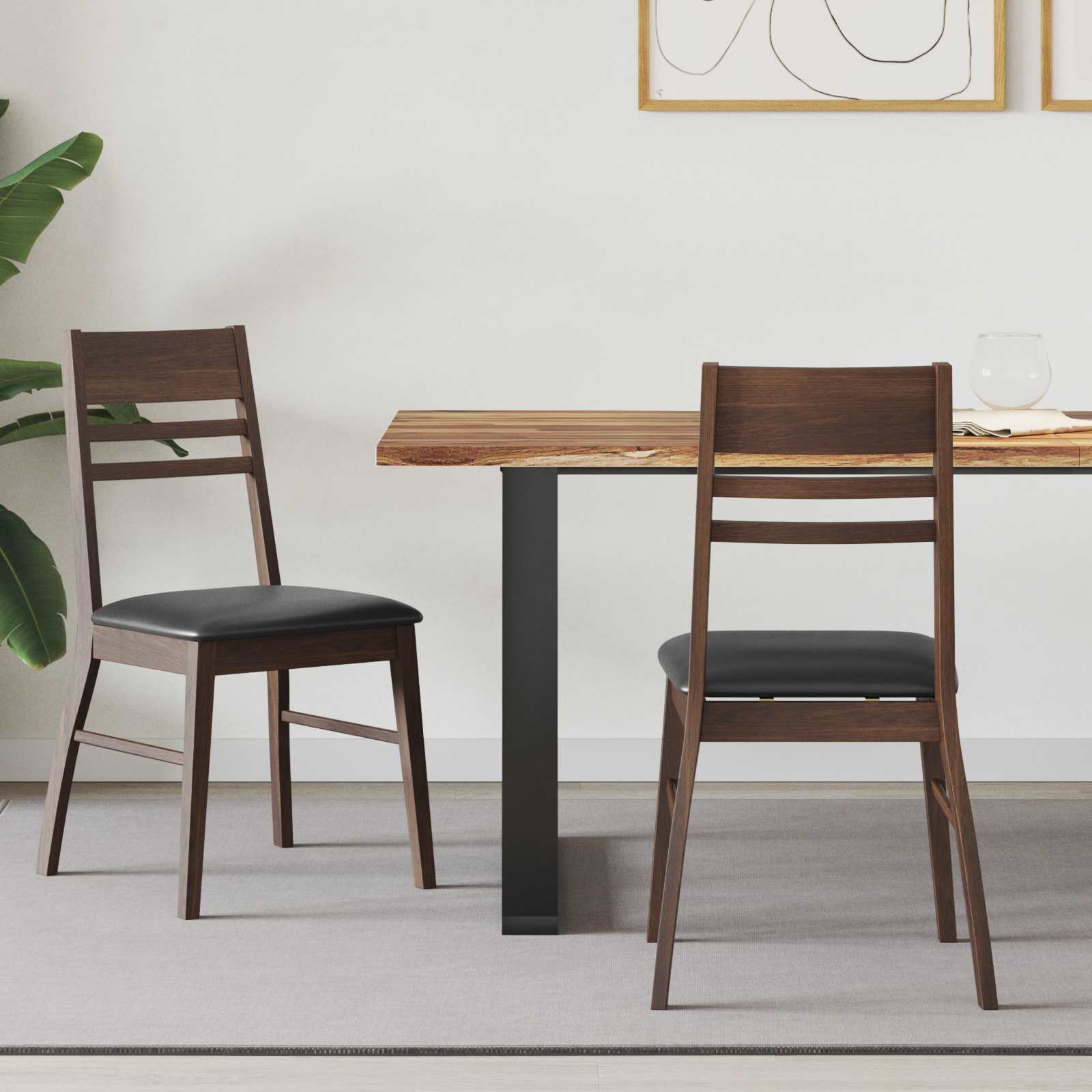 vidaXL Eettafelstoelen 2 pcs Licht Bruin 43 x 54 x 89 cm