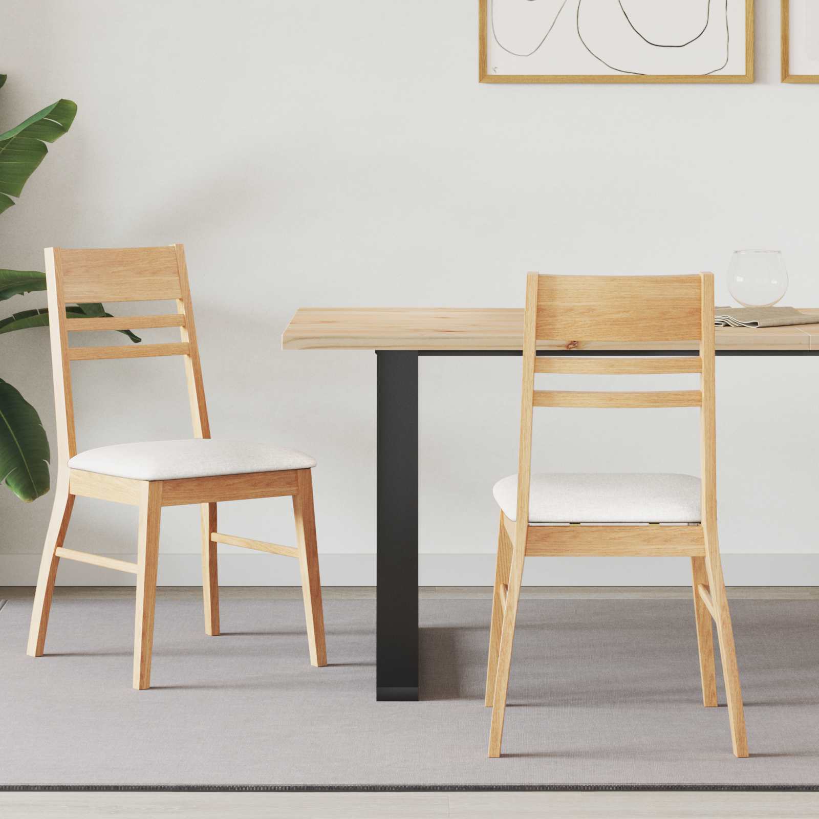 vidaXL Eettafelstoelen 2 pcs Licht Bruin 43 x 54 x 89 cm