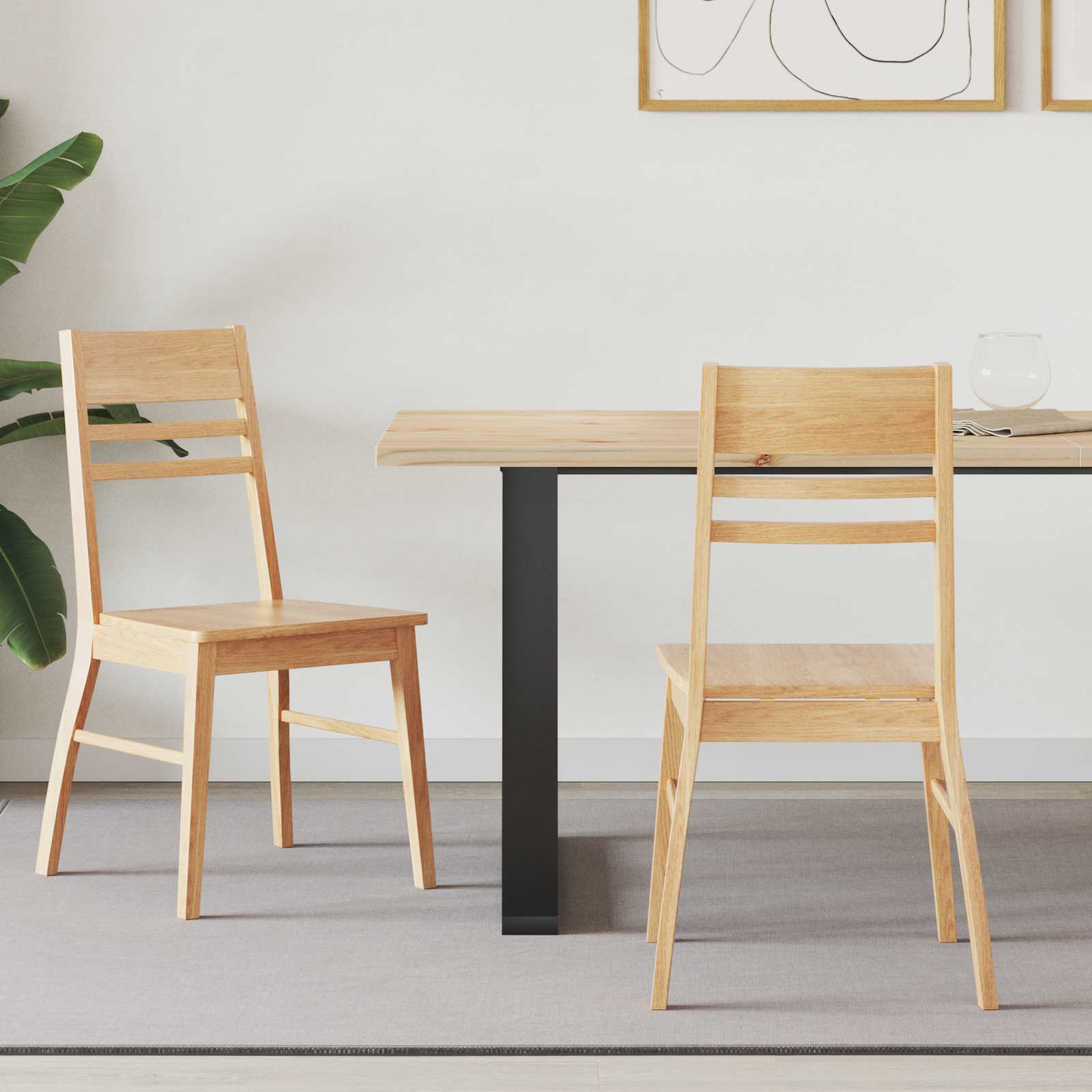 vidaXL Eettafelstoelen 2 pcs Licht Bruin 43 x 54 x 89 cm