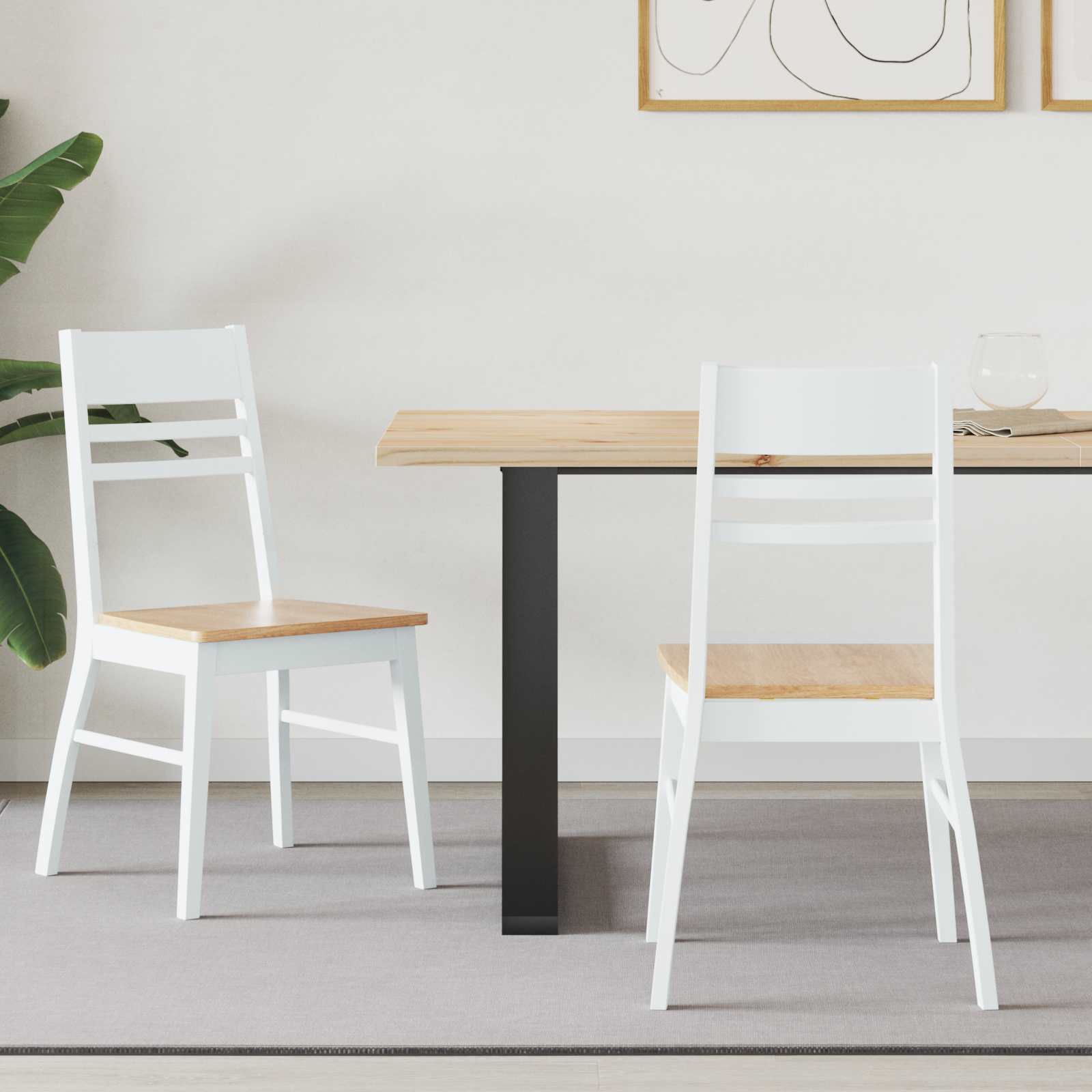 vidaXL Eettafelstoelen 2 pcs Licht Bruin 43 x 54 x 89 cm