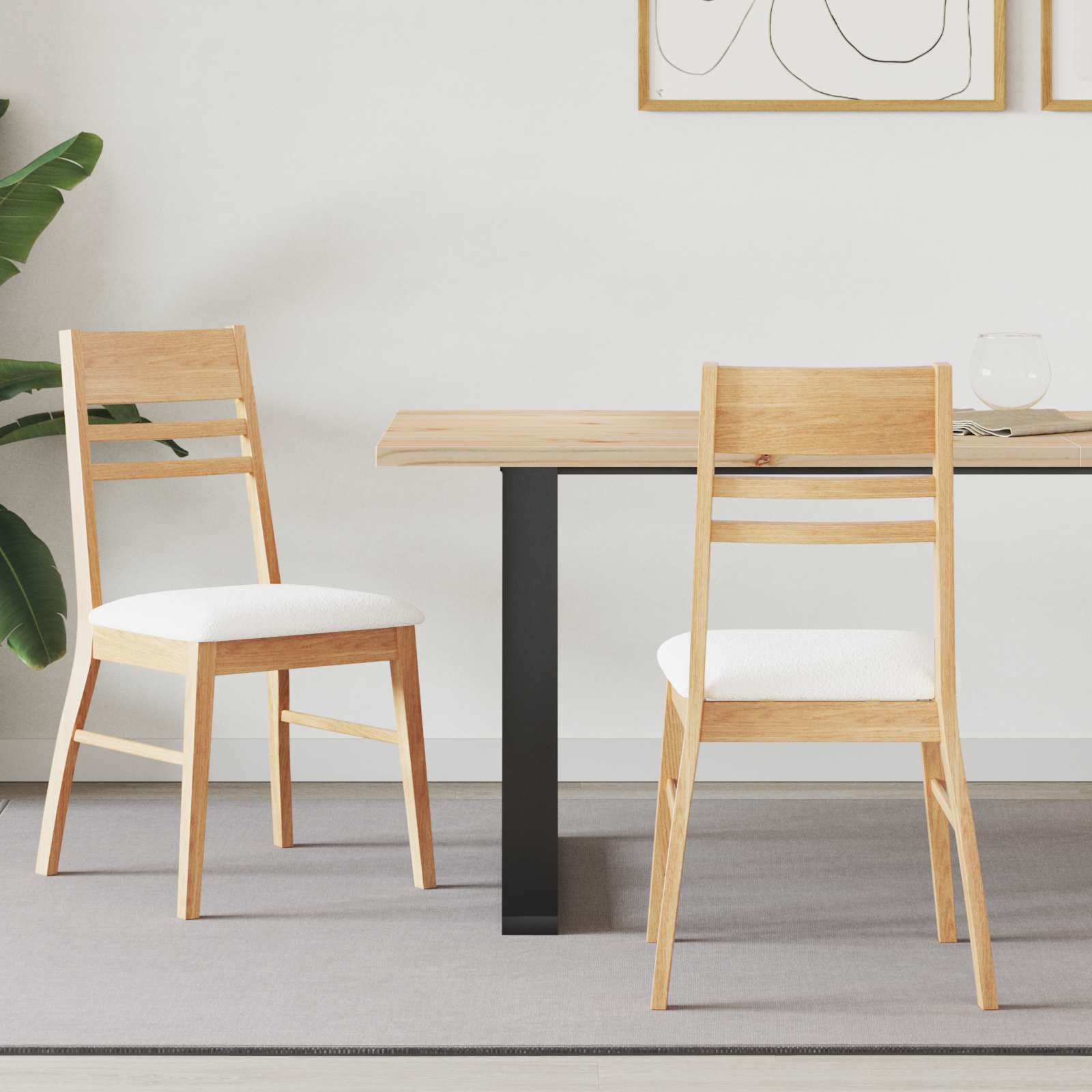 vidaXL Eettafelstoelen 2 pcs Licht Bruin 43 x 54 x 89 cm