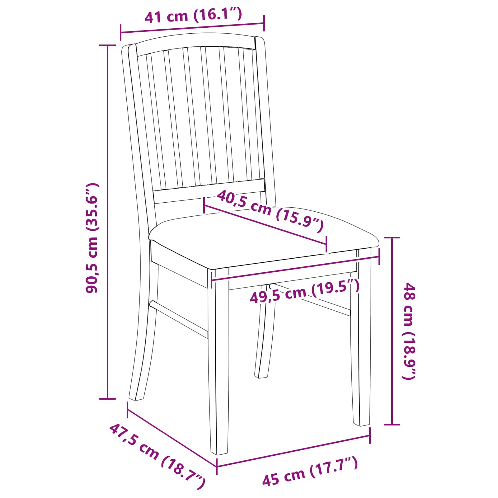 vidaXL Eettafelstoelen 2 pcs Licht Bruin 50 x 52,5 x 91 cm
