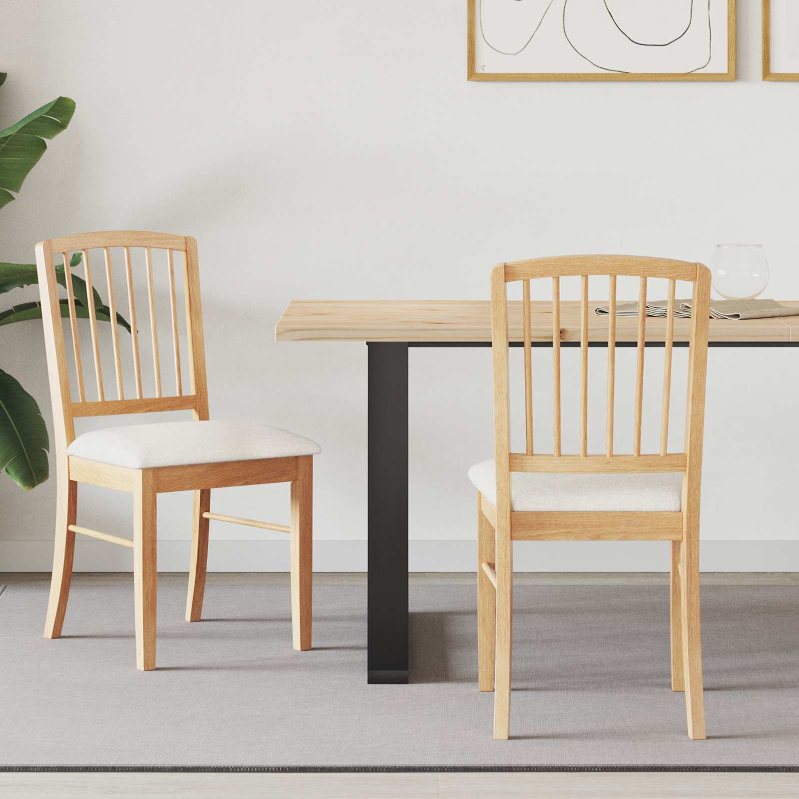 vidaXL Eettafelstoelen 2 pcs Licht Bruin 50 x 52,5 x 91 cm